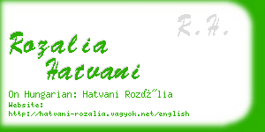 rozalia hatvani business card